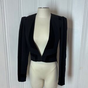 🖤 BLESSED ARE THE MEEK Architectural Cotton & Velvet Blazer – Size 8